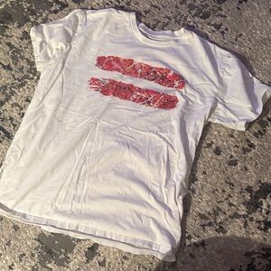 White Graphic T-Shirt with Red Designed ed Sheeran concert t shirt